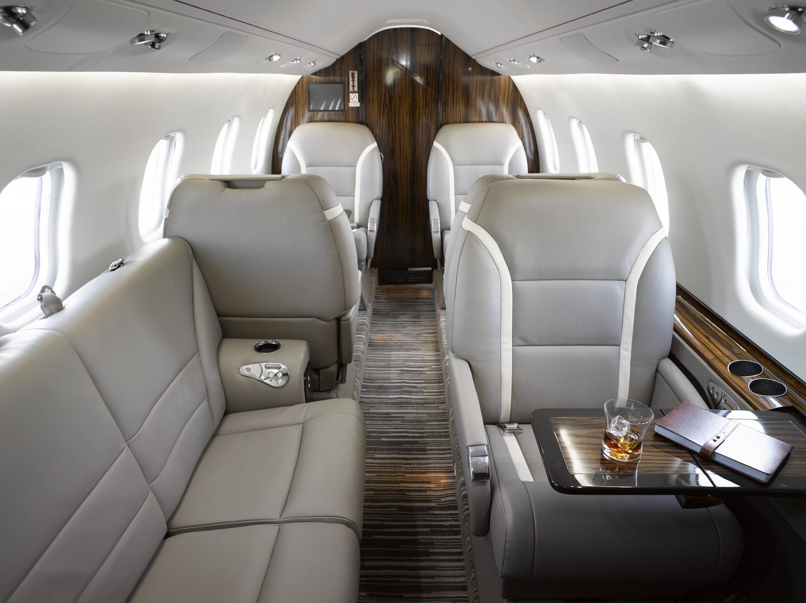 Learjet 60 cabin looking forward
